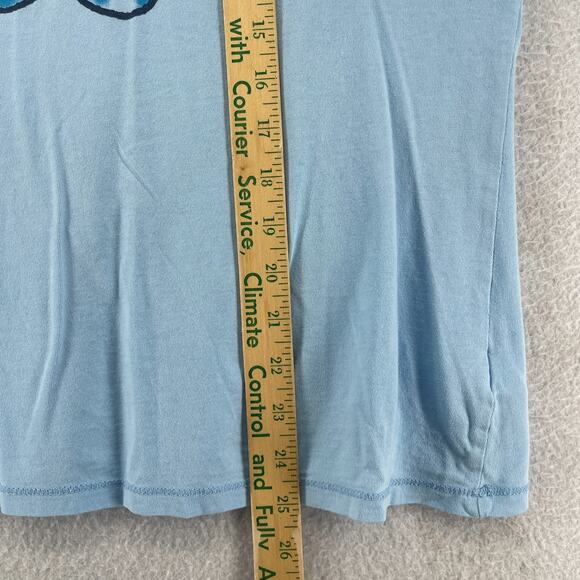 LIFE IS GOOD Top Womens M Flip Flop Sandals Beach Classic Fit Short Sleeve Blue - Picture 12 of 14